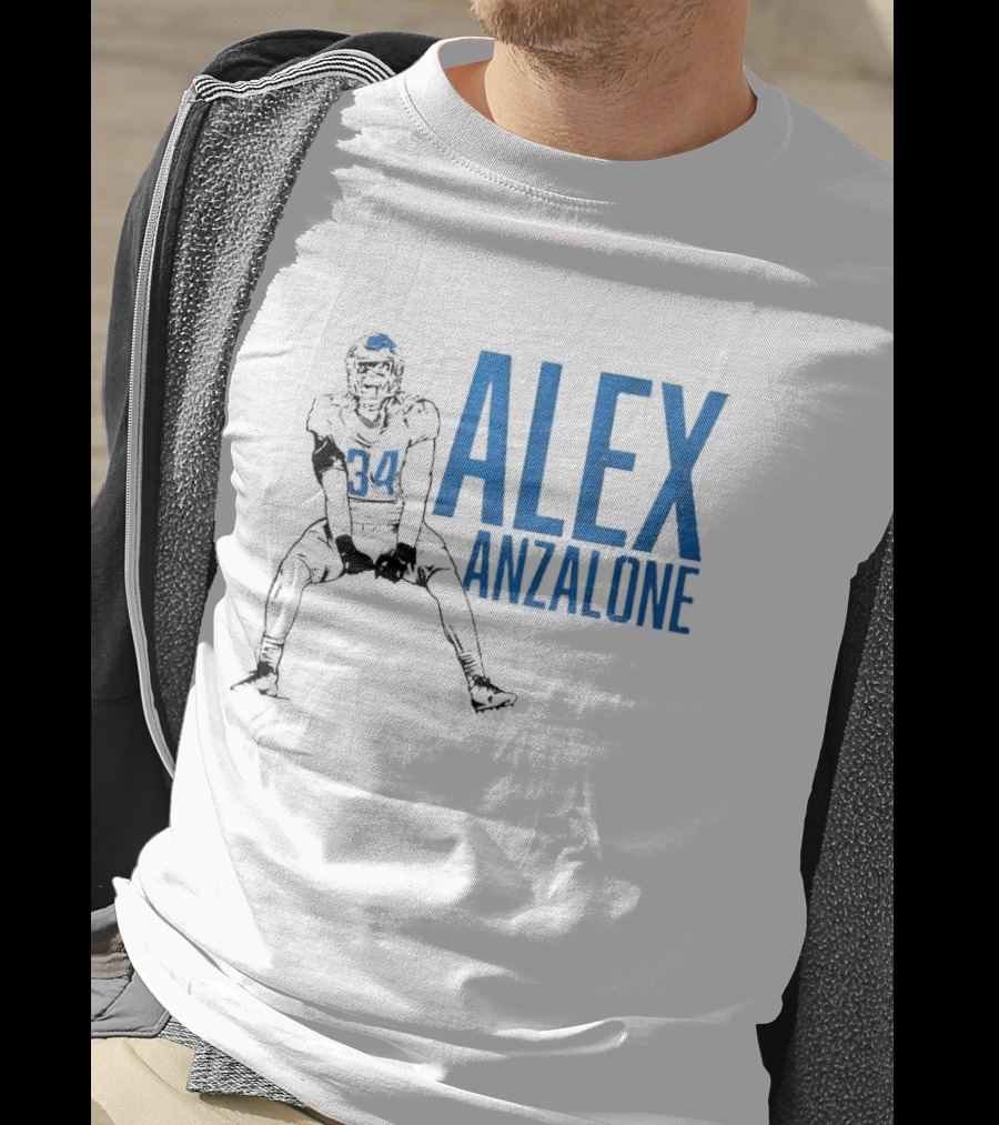 Alex Anzalone 34 Football Grit Pose T-Shirt