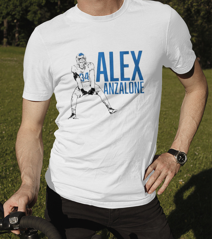 Alex Anzalone 34 Football Grit Pose T-Shirt