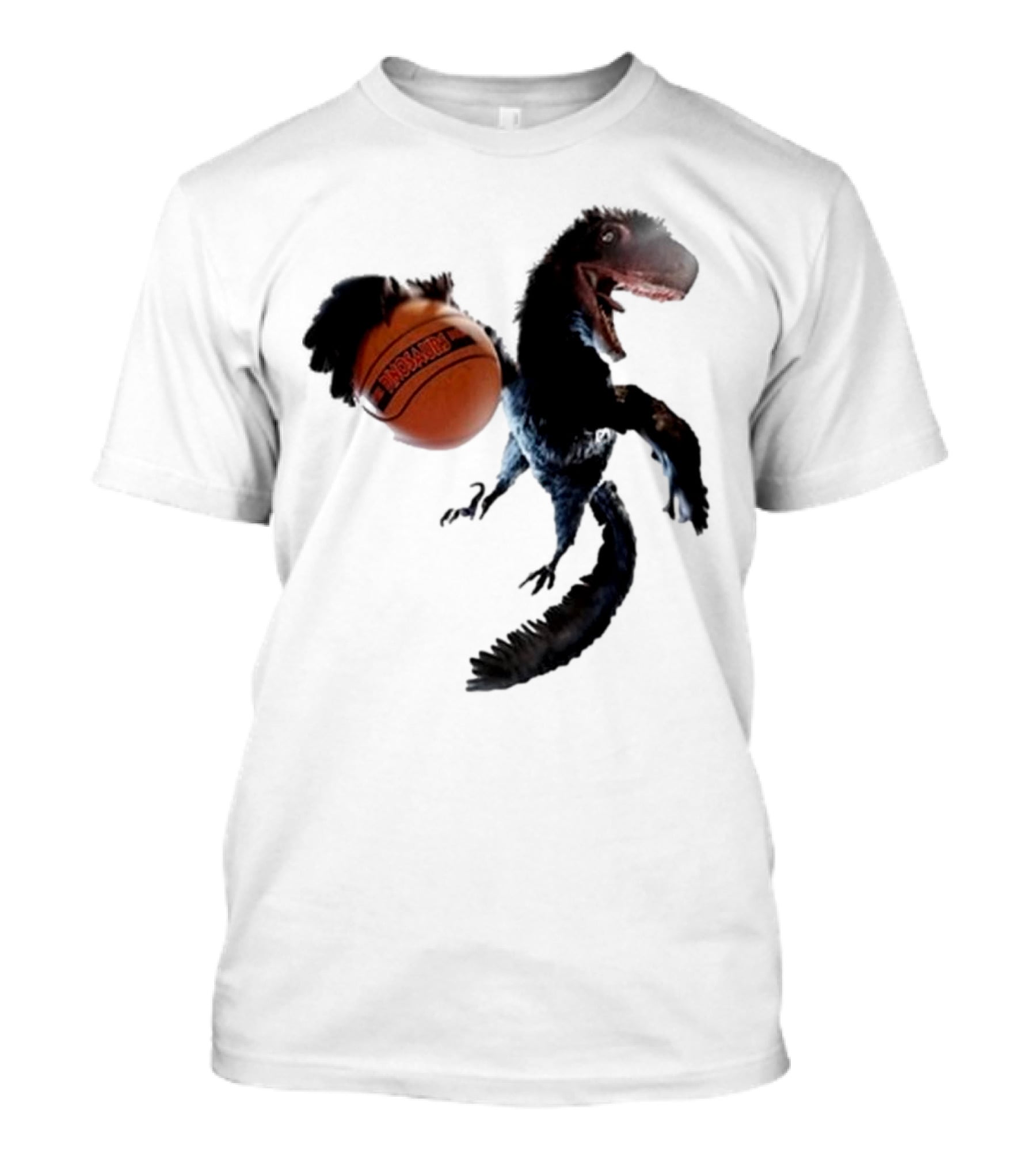 Coolioart Deinonychus Dinosaur With Spalding Basketball T-Shirt