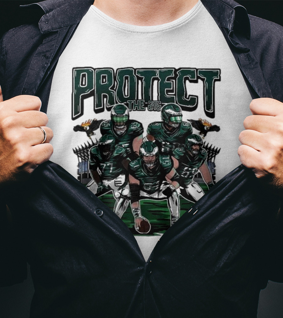 Eagles Protect The 215 Football Team Players And Mascot Elements T-Shirt