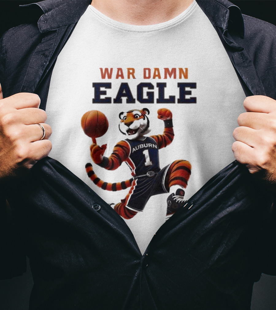 NCAA Auburn Tigers War Damn Eagle 2025 Mascot Basketball Tiger T-Shirt