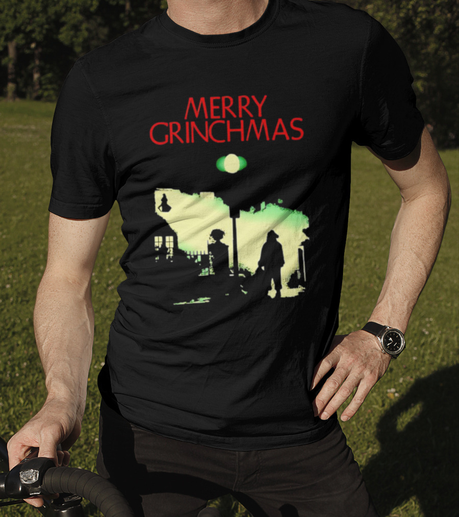 Merry Grinchmas Grinch X The Exorcist Silhouette Scene T-Shirt