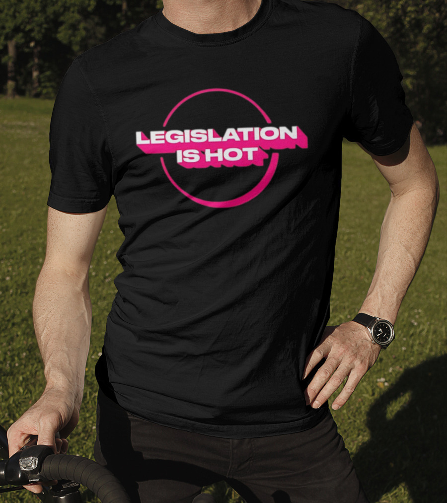 Legislation Is Hot Pink Neon Circle T-Shirt