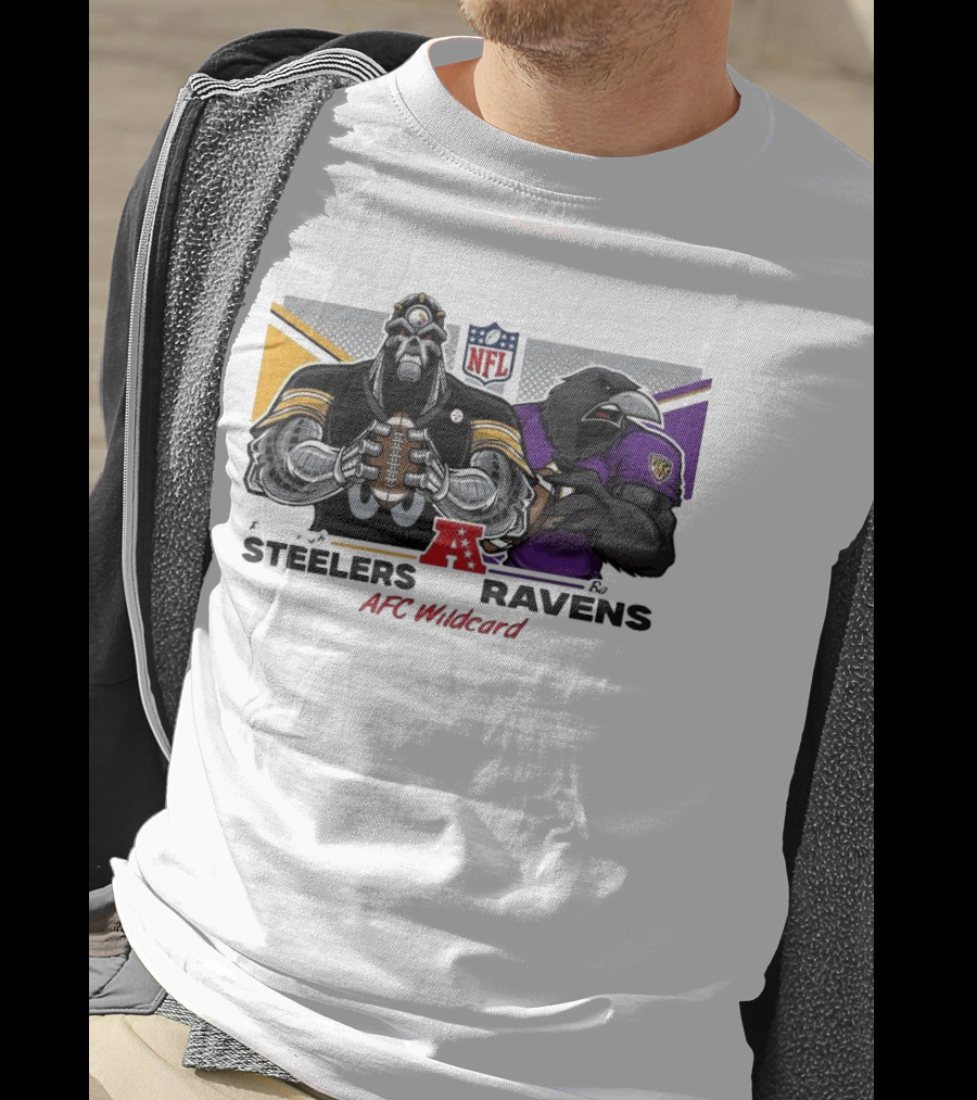 Steelers Ravens NFL AFC Wildcard Matchup Mascots Football Showdown T-Shirt