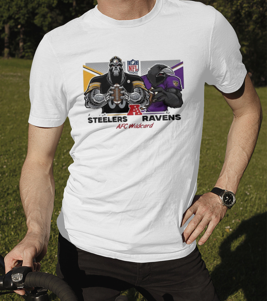 Steelers Ravens NFL AFC Wildcard Matchup Mascots Football Showdown T-Shirt