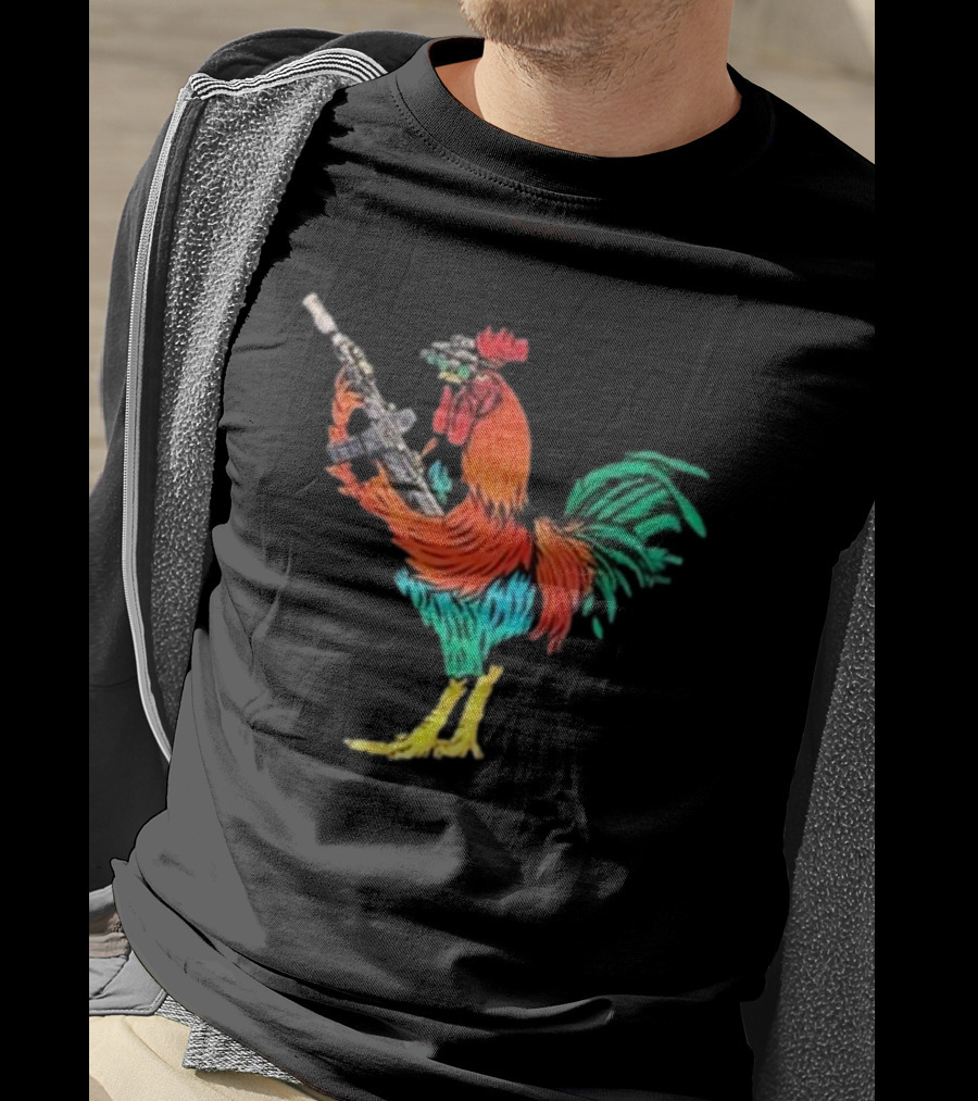 Black Rifle Coffee Tacticock Colorful Armed Rooster T-Shirt