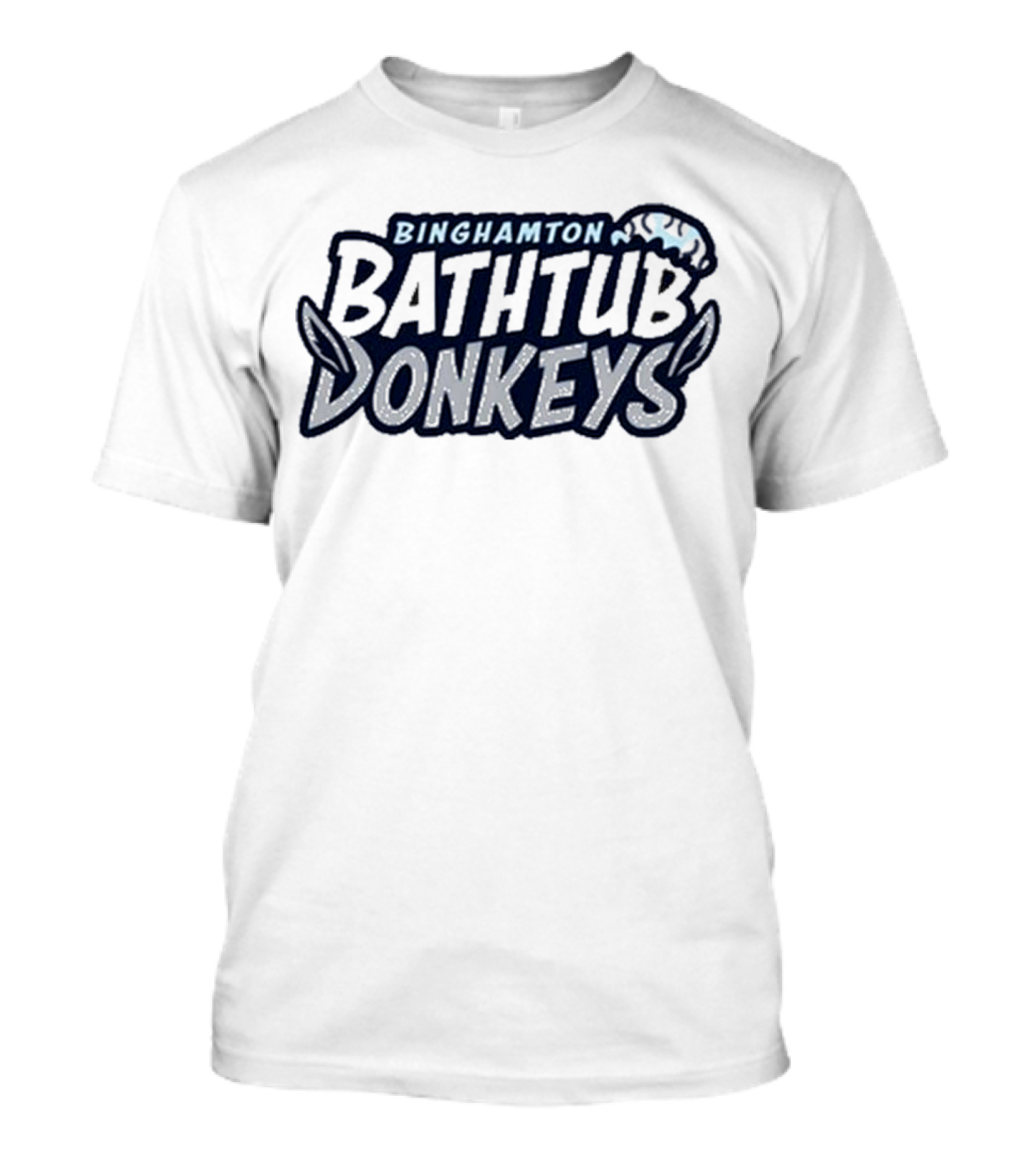 Binghamton Bathtub Donkeys Logo With Foamy Shower Cap T-Shirt