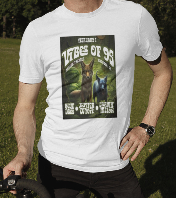 February 1 Vibes Of 95 Miller Theater Augusta GA Blue Dogs Jupiter Coyote Drivin' N' Cryin' Melon T-Shirt