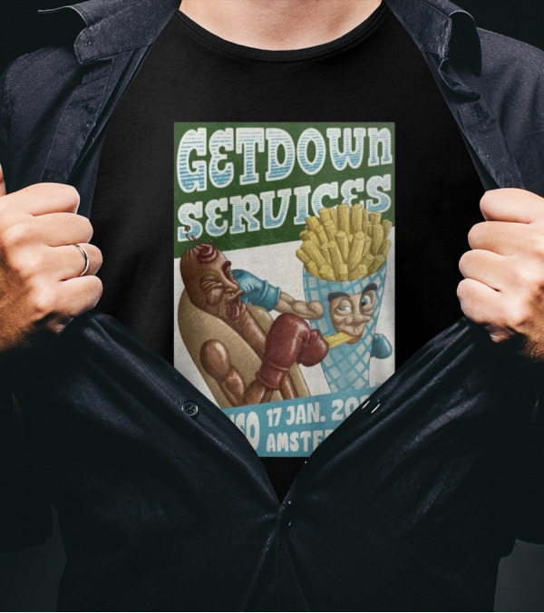 GETDOWN SERVICES AT PARADISO AMSTERDAM 17 JAN 2025 HOT DOG VS FRIES BOXING MATCH T-Shirt