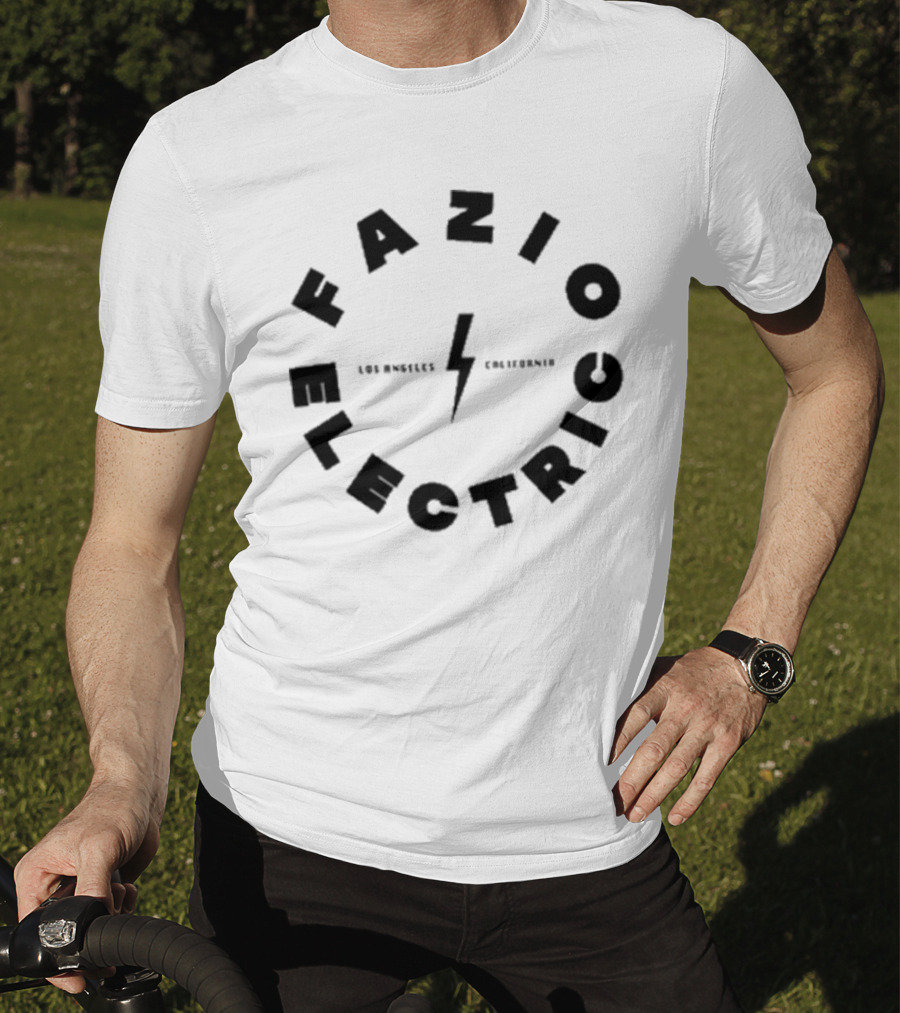 Fazio Electrico Los Angeles California Bold Circular Design With Lightning T-Shirt