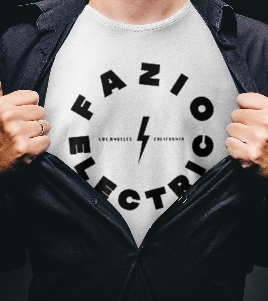 Fazio Electrico Los Angeles California Bold Circular Design With Lightning T-Shirt