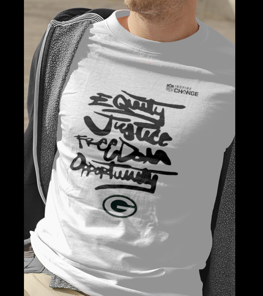 Green Bay Packers NFL Inspire Change Equity Justice Freedom Opportunity T-Shirt