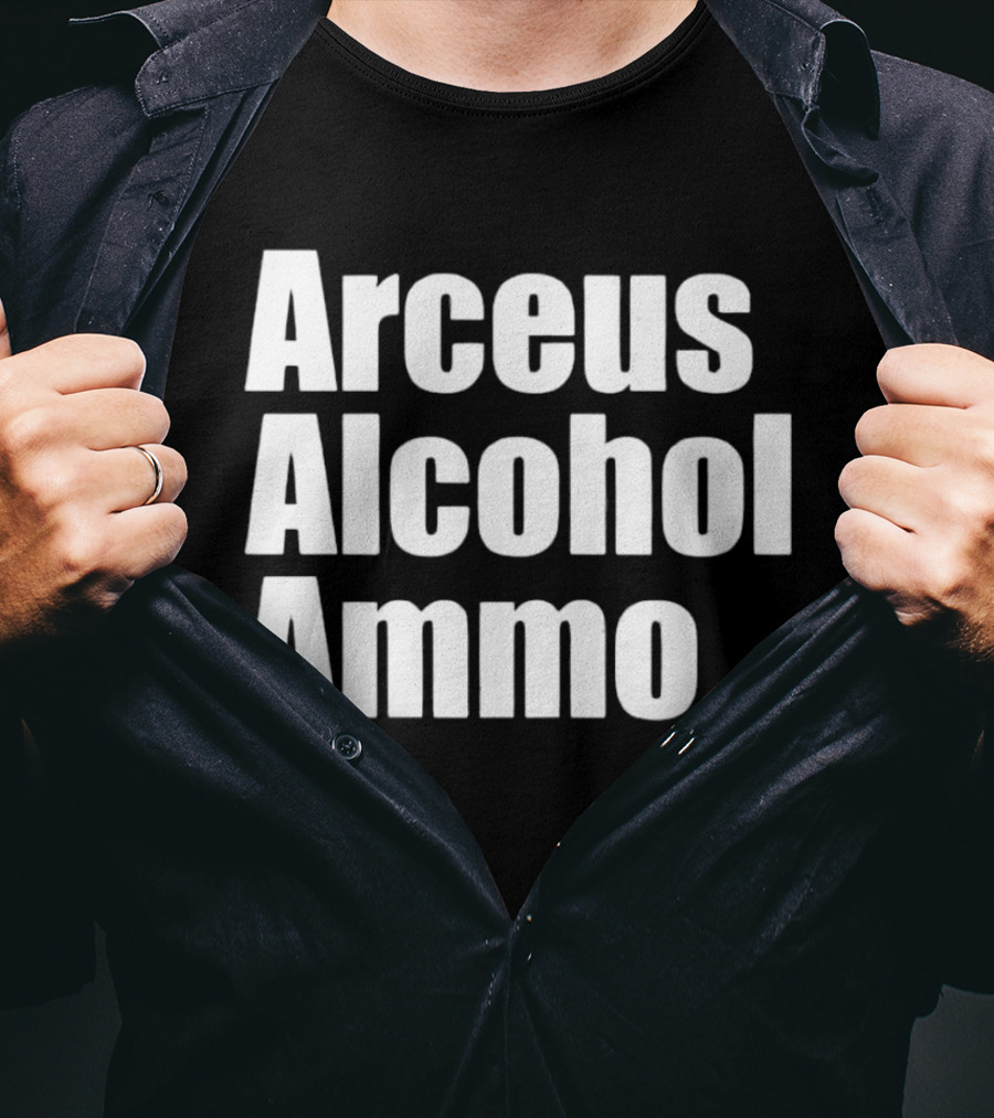 Arceus Alcohol Ammo Black Bold Text Block T-Shirt