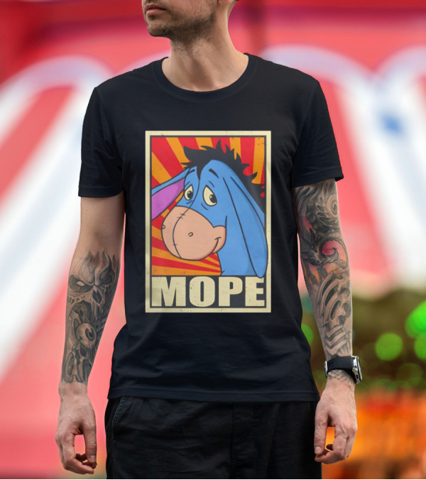 Premium T-Shirt: Eeyore Mope Vintage Cartoon Style With Sunburst Background T-Shirt Eeyore Mope Vintage Cartoon Style With Sunburst Background T-Shirt