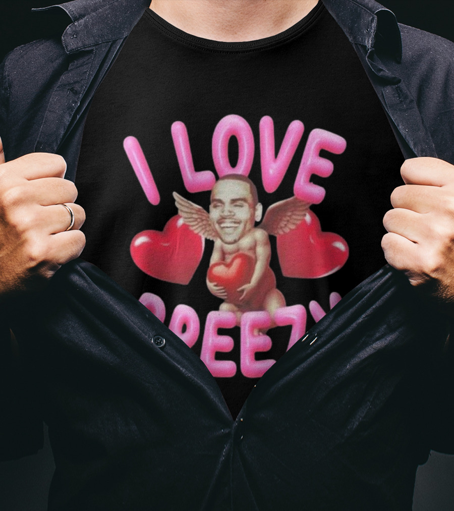 Chris Brown I Love Breezy Cupid Hearts T-Shirt