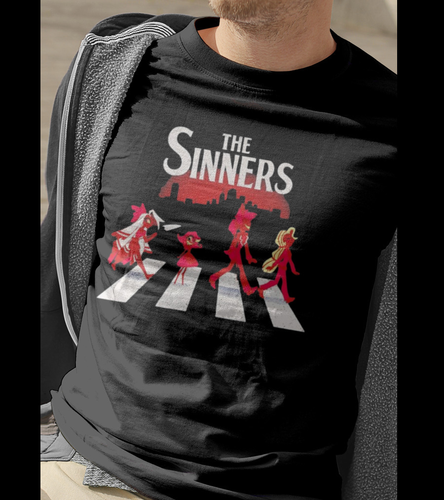 Hazbin Hotel The Sinners Abbey Road Characters Crossing T-Shirt