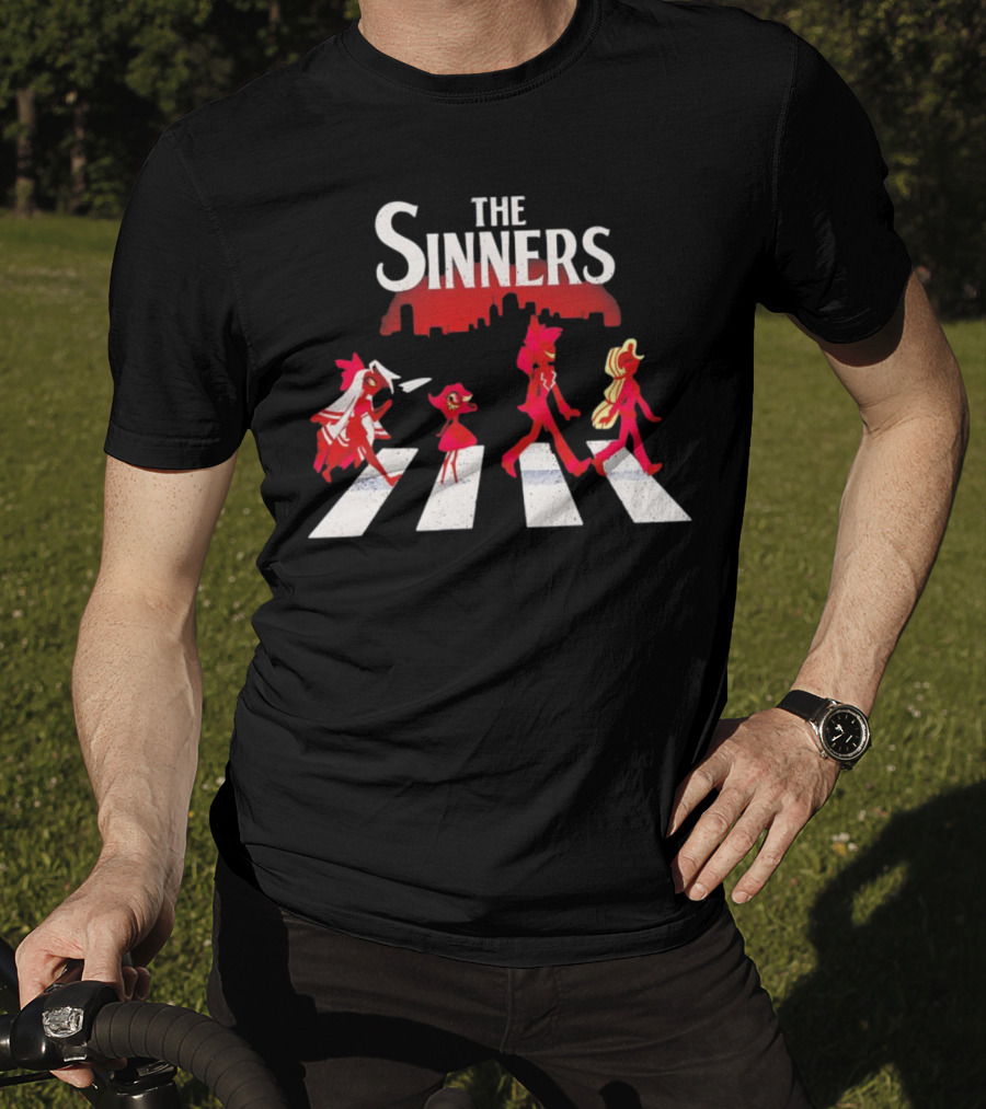 Hazbin Hotel The Sinners Abbey Road Characters Crossing T-Shirt