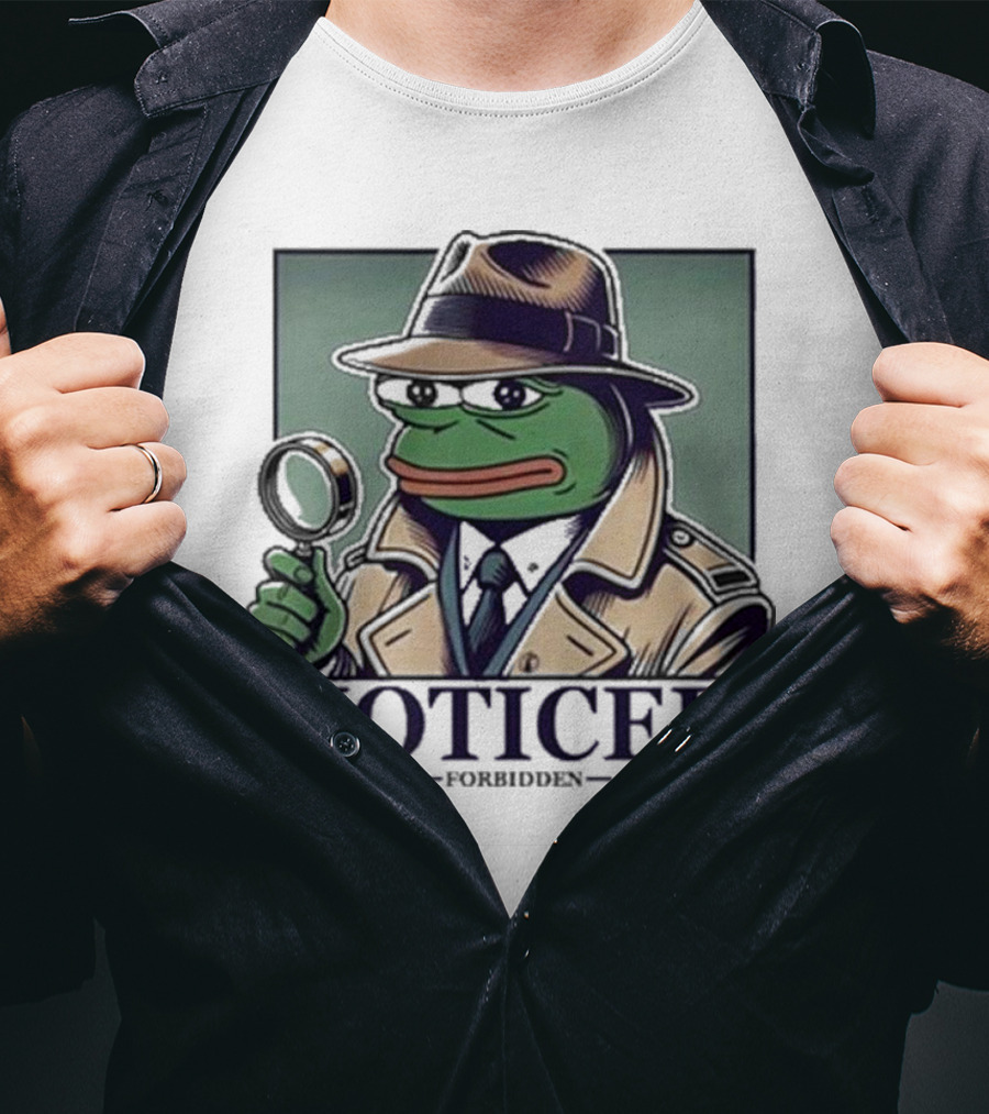 Noticer Forbidden Clothes Pepe Detective Magnifying Glass T-Shirt