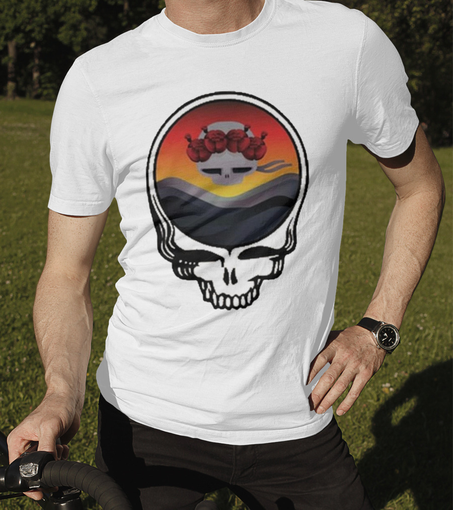 Grateful Dead The Ridge Skull Sunset With Roses T-Shirt