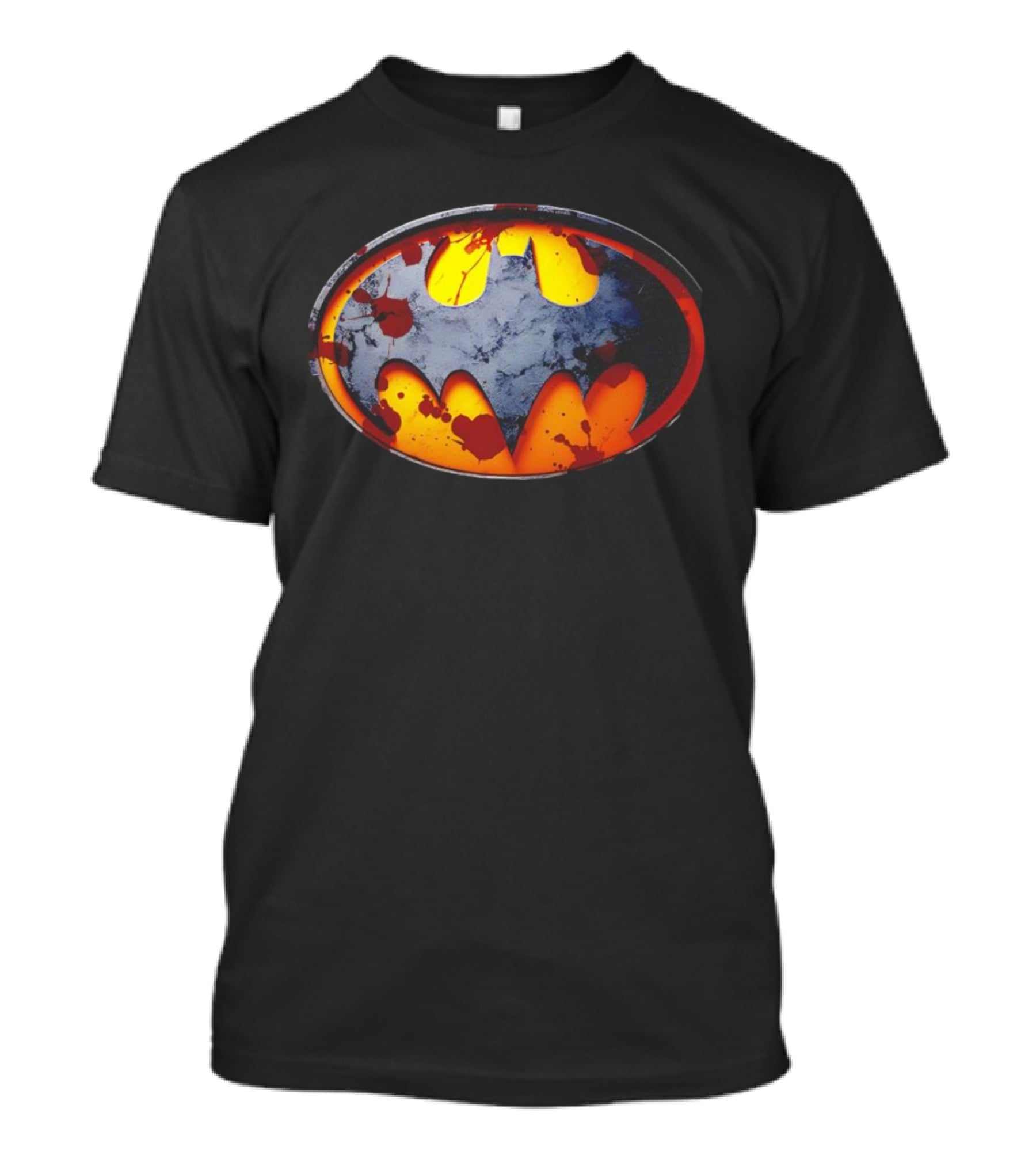 Batman Symbol With Grunge And Blood Splatter Effects T-Shirt