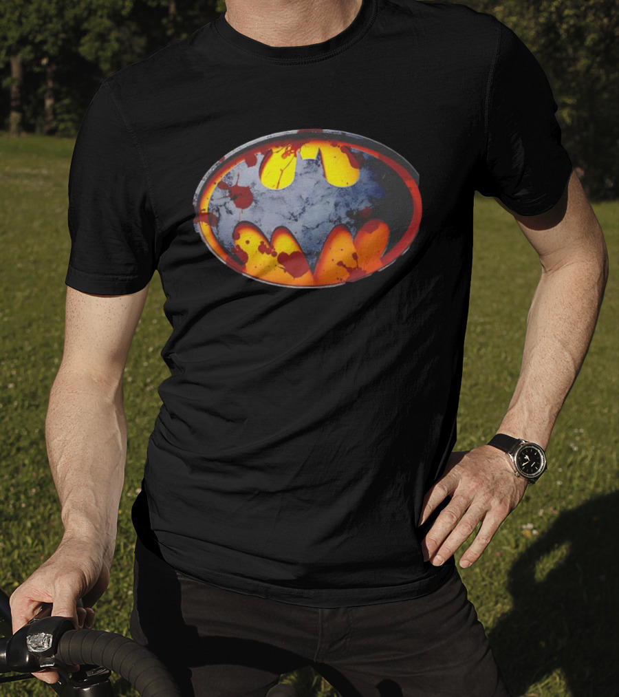 Batman Symbol With Grunge And Blood Splatter Effects T-Shirt