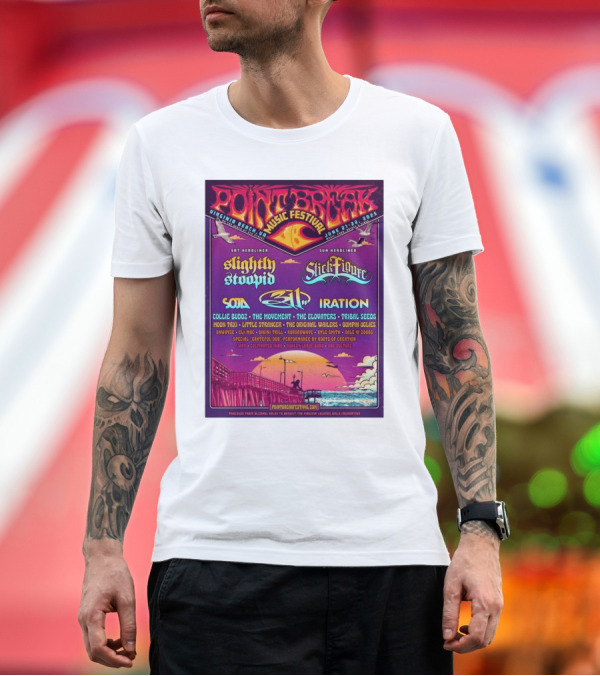 Premium T-Shirt: Point Break Music Festival 2025 Featuring Slightly Stoopid, Stick Figure, 311, and Iration at Virginia Beach on June 21st-22nd T-Shirt Point Break Music Festival 2025 Featuring Slightly Stoopid, Stick Figure, 311, and Iration at Virginia Beach on June 21st-22nd T-Shirt