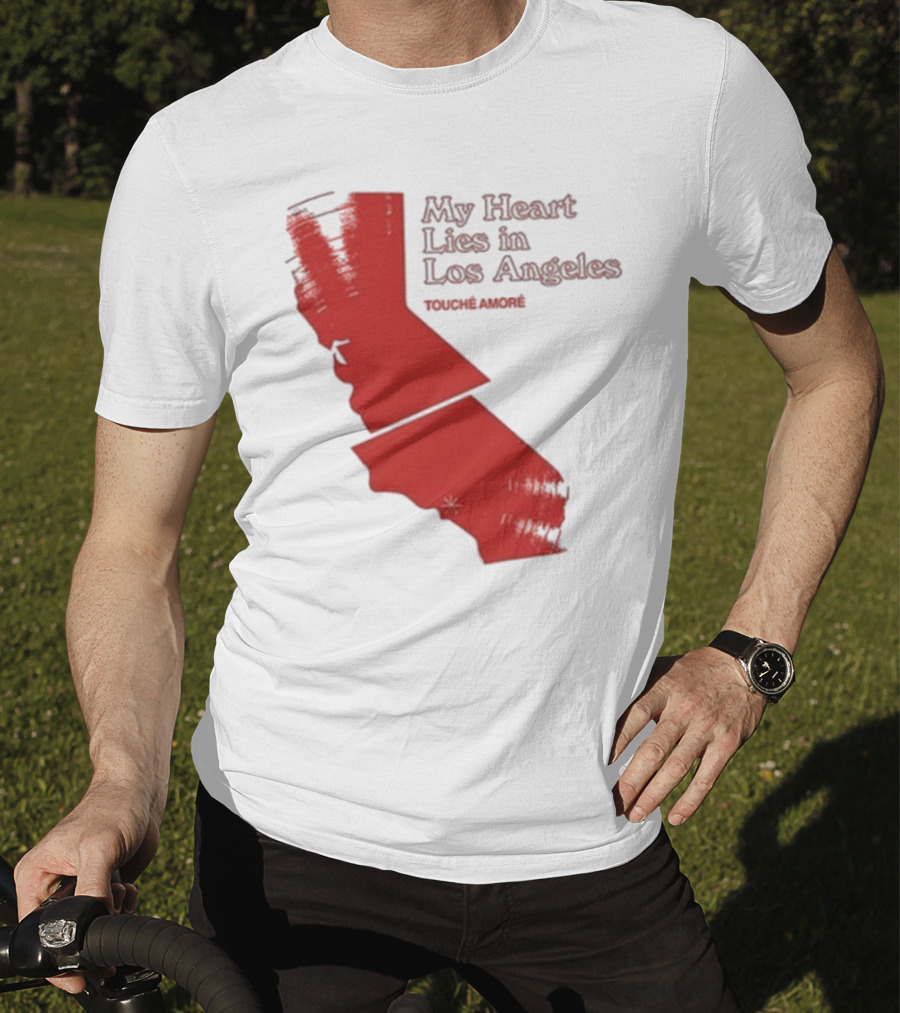 Touché Amoré My Heart Lies In Los Angeles California Map Red T-Shirt