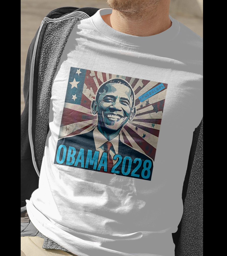 Obama 2028 American Flag Donkoolook T-Shirt