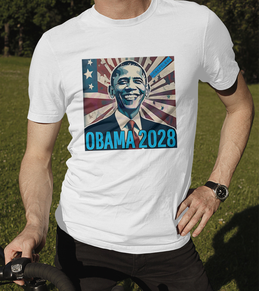 Obama 2028 American Flag Donkoolook T-Shirt