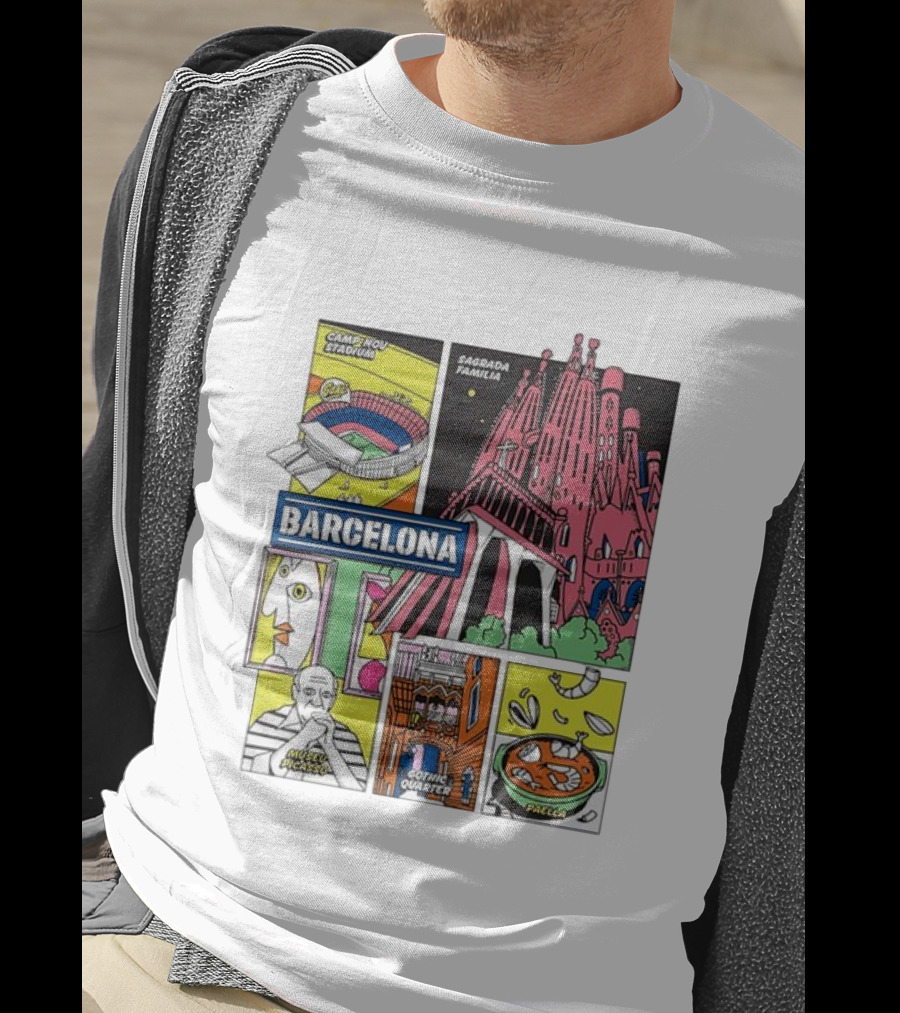 Barcelona Sagrada Familia Camp Nou Museu Picasso Gothic Quarter Paella T-Shirt