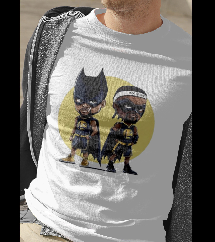 Batman And Robin Chibi Warriors 30 And Headband Duo Big Face T-Shirt