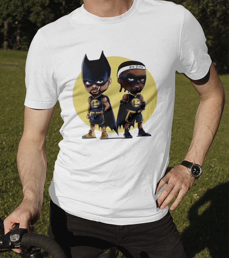 Batman And Robin Chibi Warriors 30 And Headband Duo Big Face T-Shirt