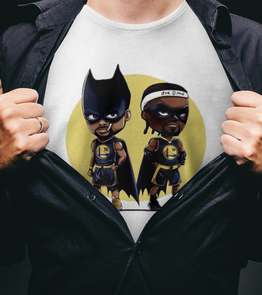 Batman And Robin Chibi Warriors 30 And Headband Duo Big Face T-Shirt