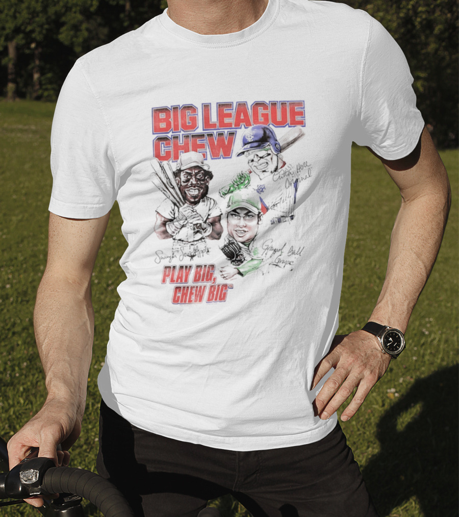 Big League Chew Play Big Chew Big Baseball Caricature T-Shirt