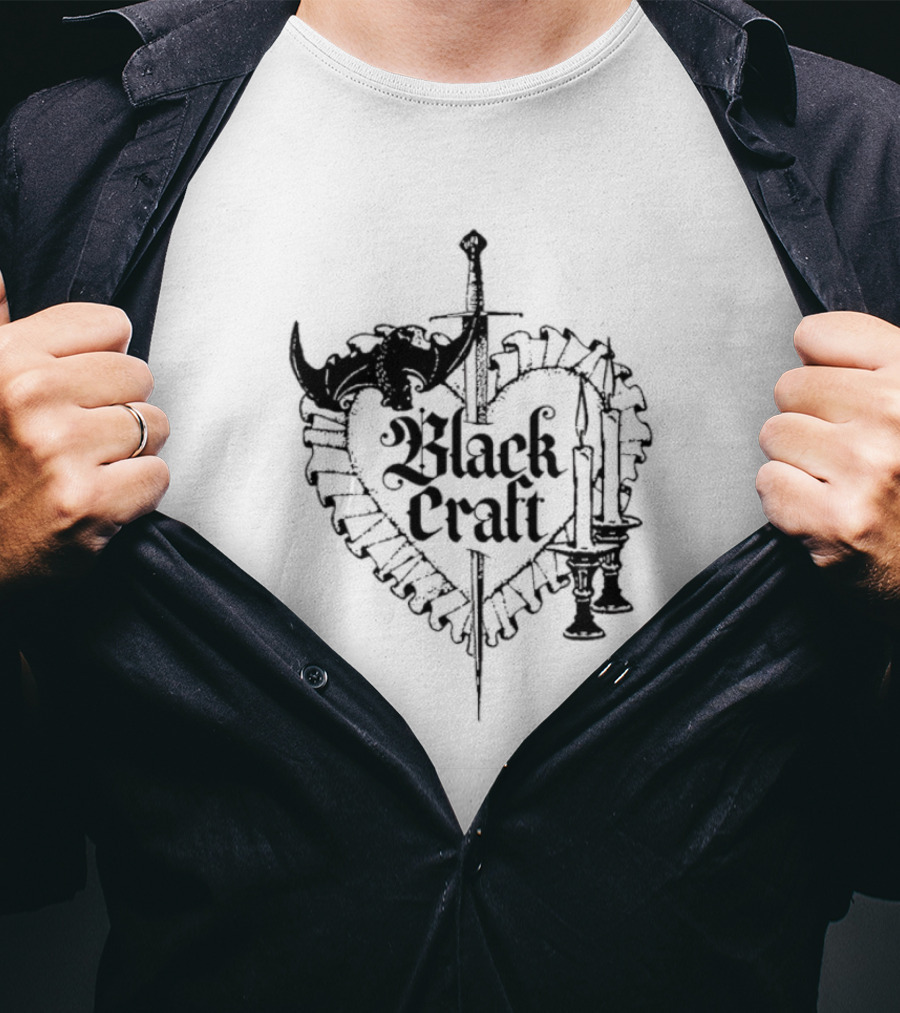 Blackcraft Cult Dagger Heart With Candles And Roses T-Shirt