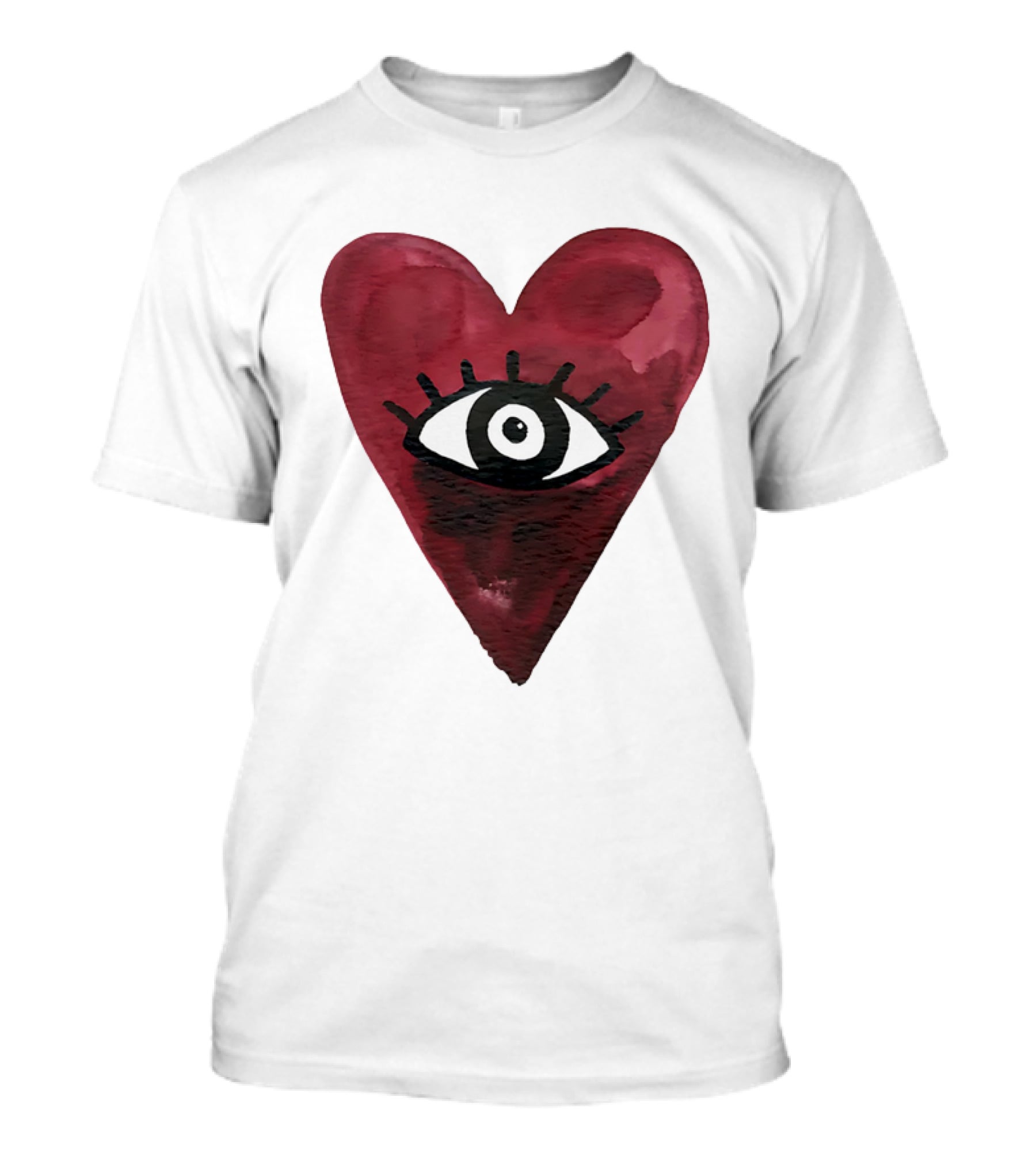 Burgundy Hearts Club Eye Retro T-Shirt