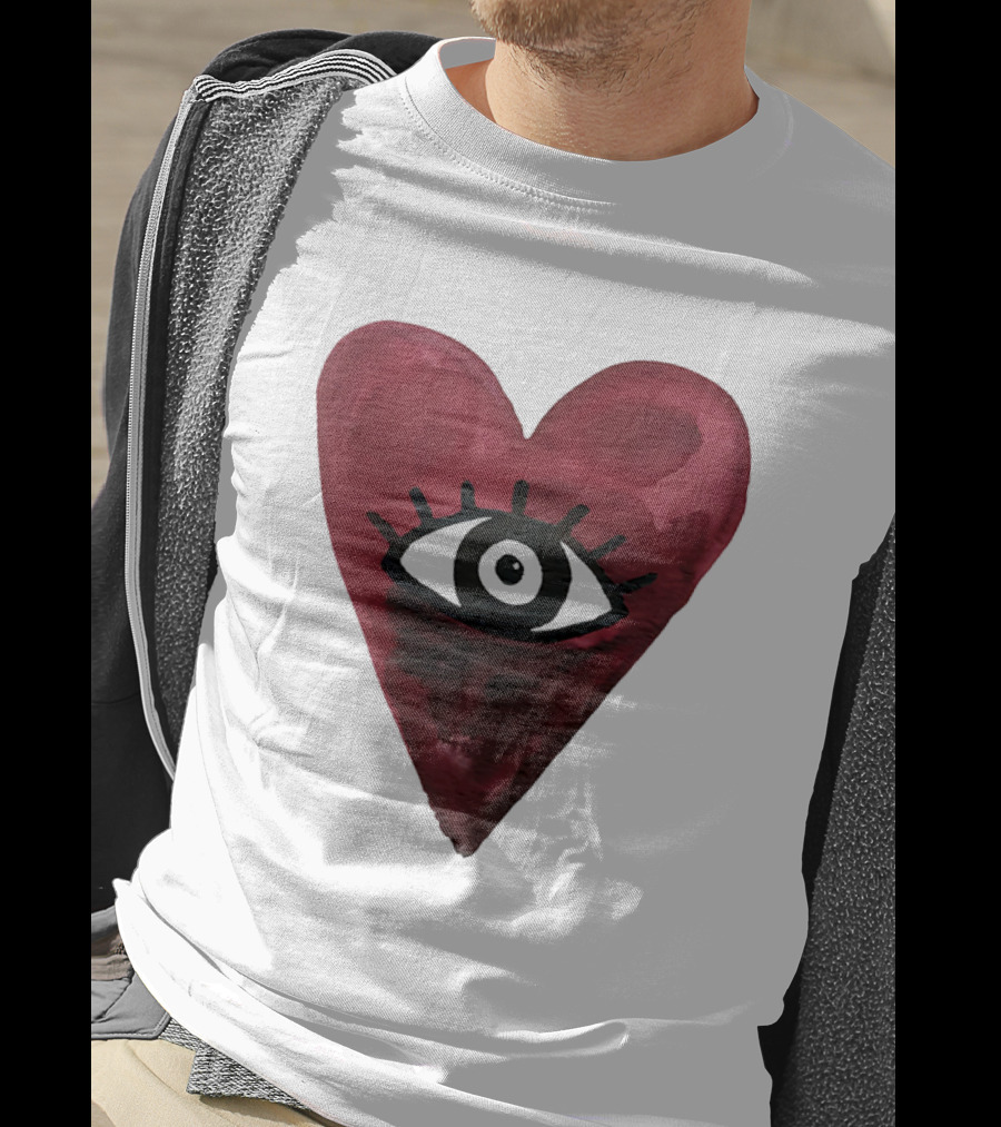 Burgundy Hearts Club Eye Retro T-Shirt