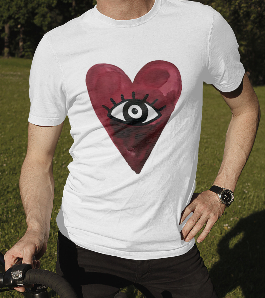 Burgundy Hearts Club Eye Retro T-Shirt