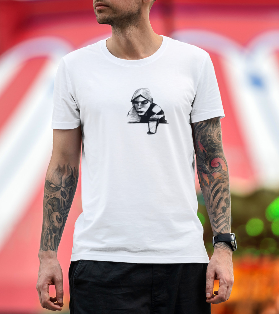 Burial Untrue Album Cover Motif with Cross and Abstract Faces T-Shirt