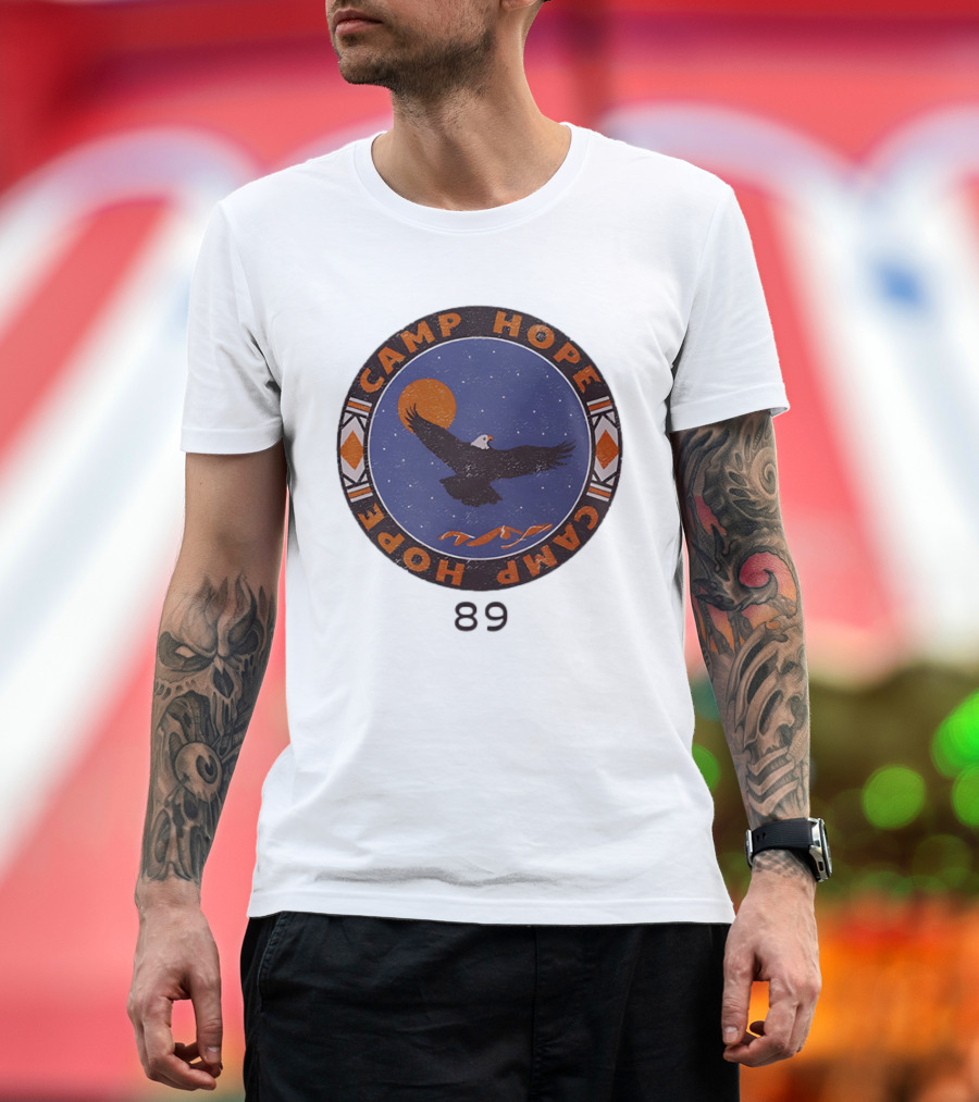 Camp Hope Circle 89 Eagle and Sun Design T-Shirt