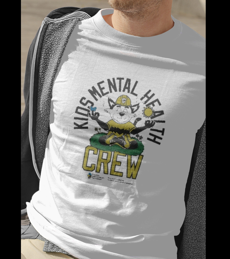 Kids Mental Health Crew Soccer Team Support Mascot Meditation Positive Wellbeing T-Shirt