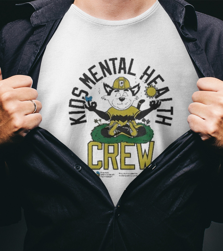 Kids Mental Health Crew Soccer Team Support Mascot Meditation Positive Wellbeing T-Shirt