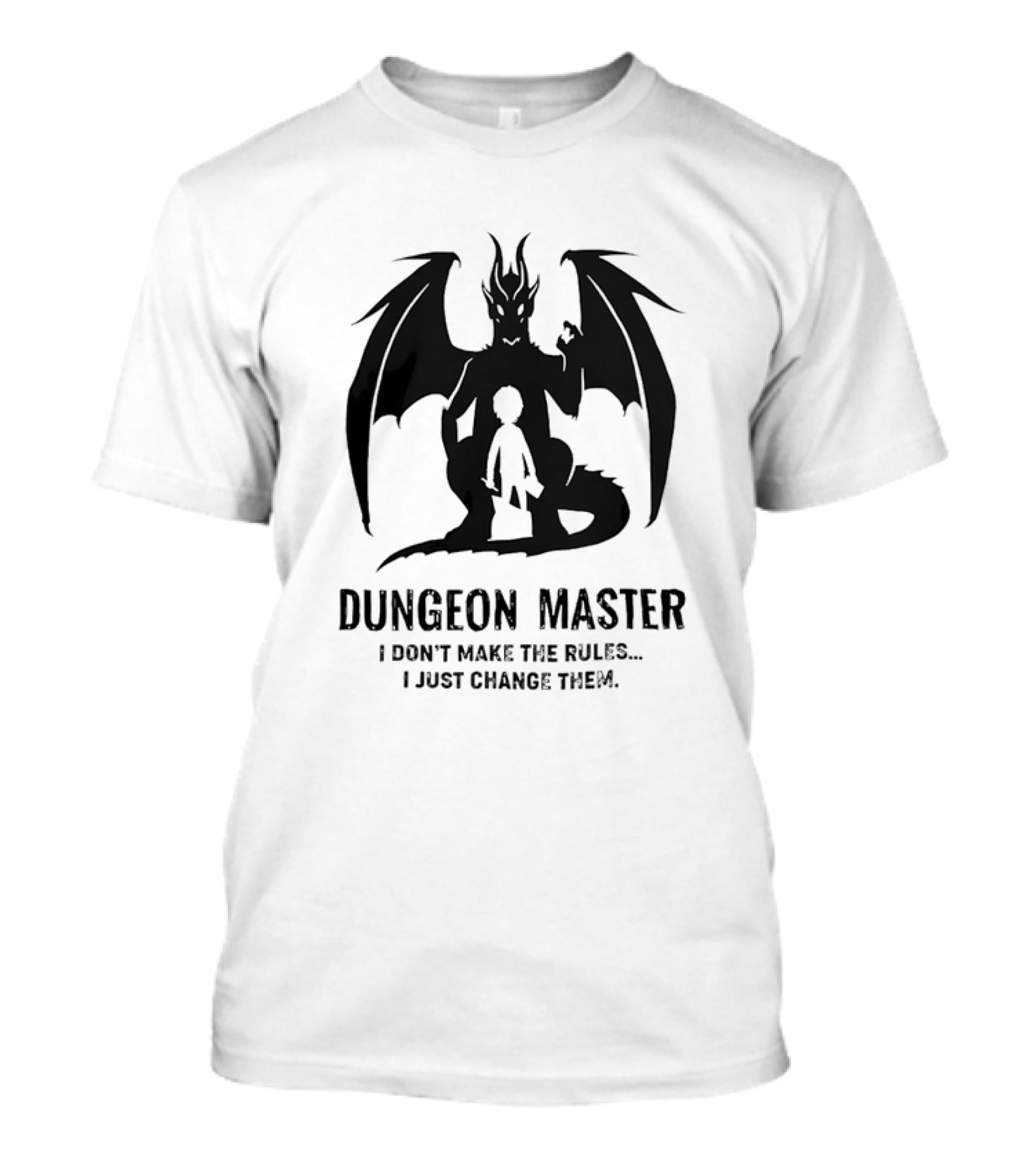 Dungeon Master I Don’t Make The Rules I Just Change Them Dragon Silhouette T-Shirt
