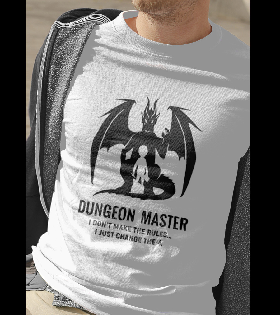 Dungeon Master I Don’t Make The Rules I Just Change Them Dragon Silhouette T-Shirt