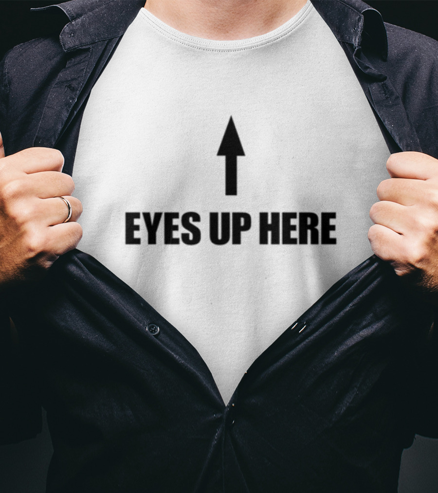 Cowboys Of Habit Eyes Up Here Arrow Graphic T-Shirt