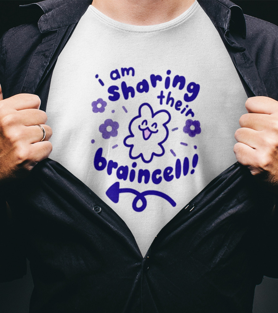 I Am Sharing Their Braincell Playful Character With Flowers And Arrow T-Shirt