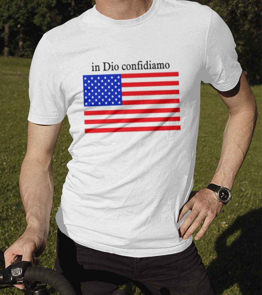 Eric Adams Wearing In Dio Confidiamo T-Shirt