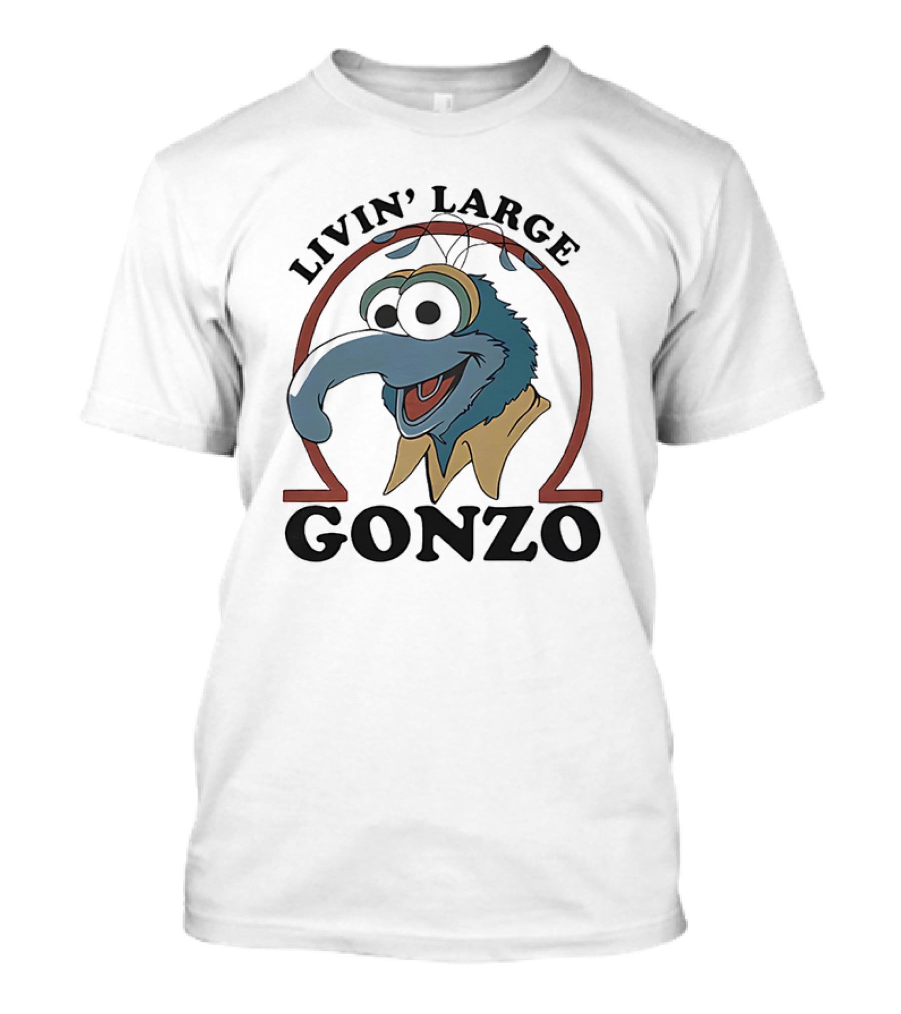 Gonzo Livin’ Large With Cartoon Character Illustration T-Shirt