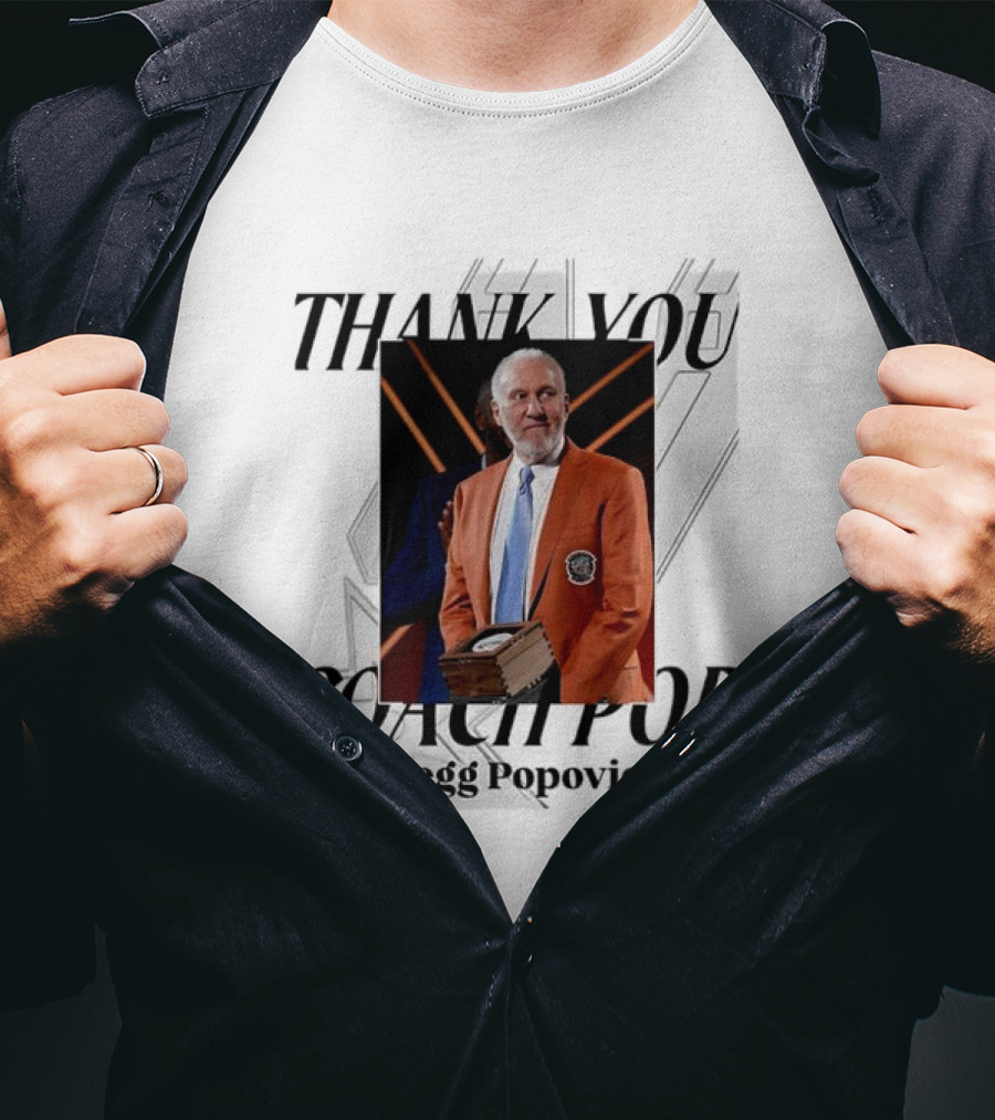 "Gregg Popovich Thank You Coach Pop Legacy Moment Basketball Achievement" T-Shirt