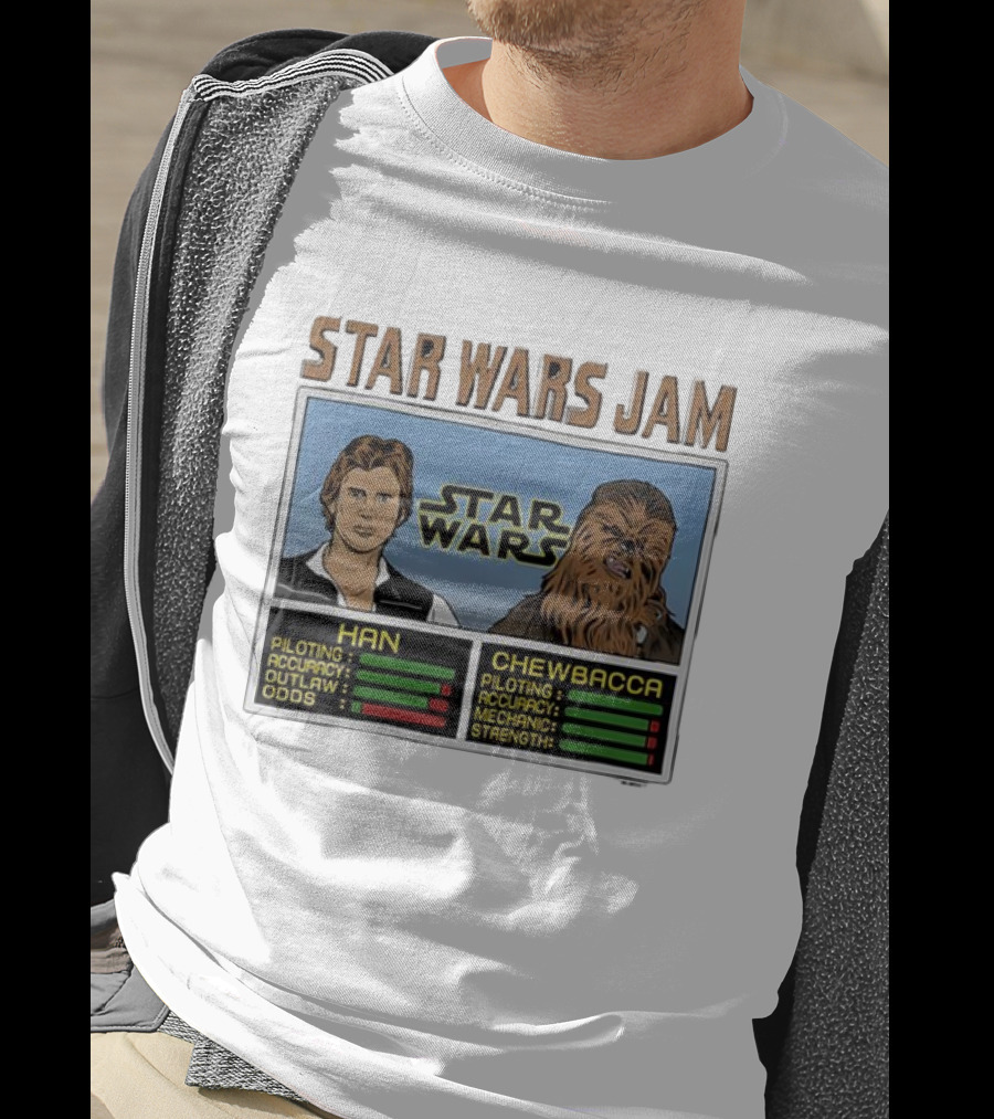 Star Wars Jam Han Chewbacca Piloting Accuracy Outlaw Strength T-Shirt